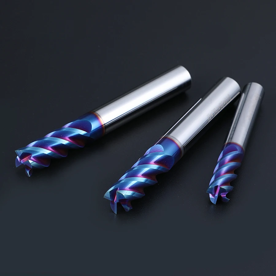 HRC65 4F VHM End Mill 1mm 2mm 3mm 4mm 5mm 6mm 8mm 10mm 12mm Carbide Mill Tungsten Steel Alloy End Milling Cutter 50 75 100 long