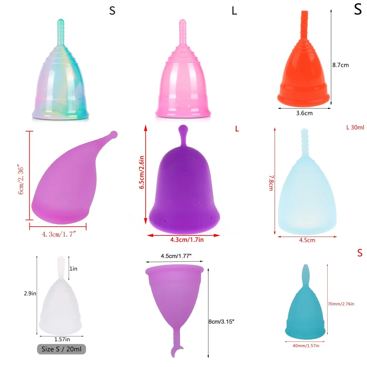 Colorful Women Cup Medical Grade Medical Silicone Menstrual Cup Feminine Hygiene menstrual Lady Cup Health Care Period Cup