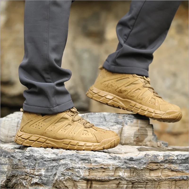 Zapatos de senderismo militares tácticos resistentes al desgaste para hombre, botas bajas para adiestramiento al aire libre, zapatillas deportivas de escalada, primavera y otoño