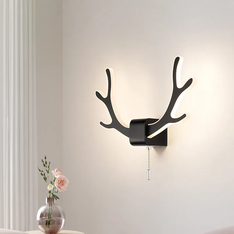 

2021 New 8W LED Wall Light Creativity Deer Head Wall Lamp Corridor Corridor Bedroom Bedside Decoration Lighting Lamp