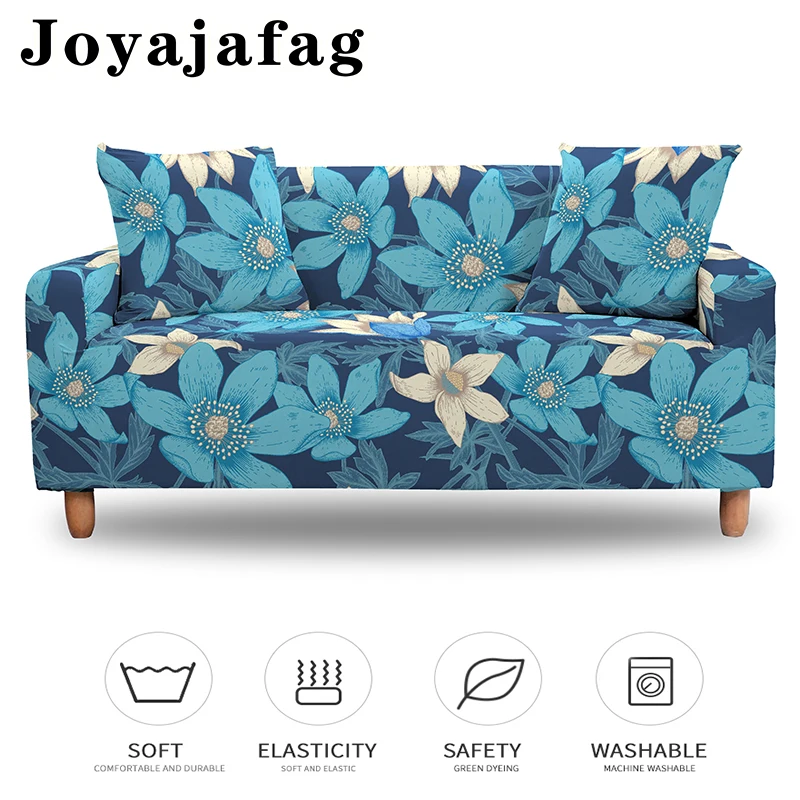 Popular Flowers Sofa Covers For Living Room Sectional Corner Floral Washable Couch Cover Elastic L Shape Slipcover