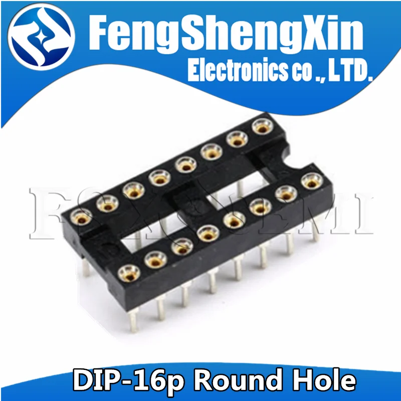 10pcs DIP-16 Round Hole Square hole 16 Pins 2.54MM DIP DIP16 IC Sockets Adaptor Solder Type IC Connector