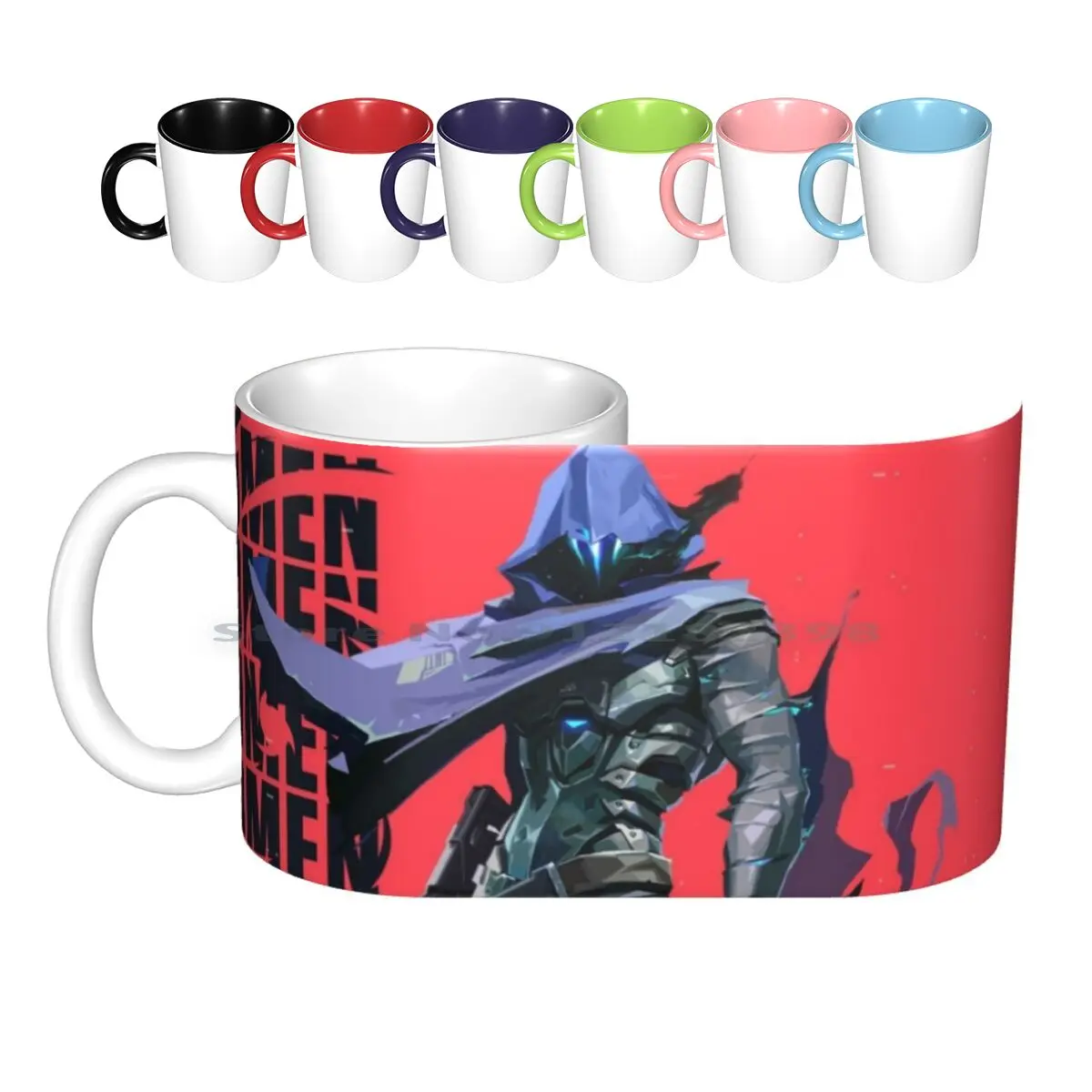 Omen Valorant Ceramic Mugs Coffee Cups Milk Tea Mug Omen Valorant Champ Cartoon Geek Game Games Fps Shooter Hipster Hot Top