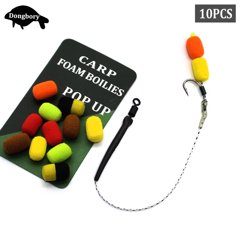 10PCS Carp Fishing Artficial Boilies Carp Bait Pop Up Boilies Twin Color Foam Baits Floating Balls Pellet for Fishing Rig Tackle