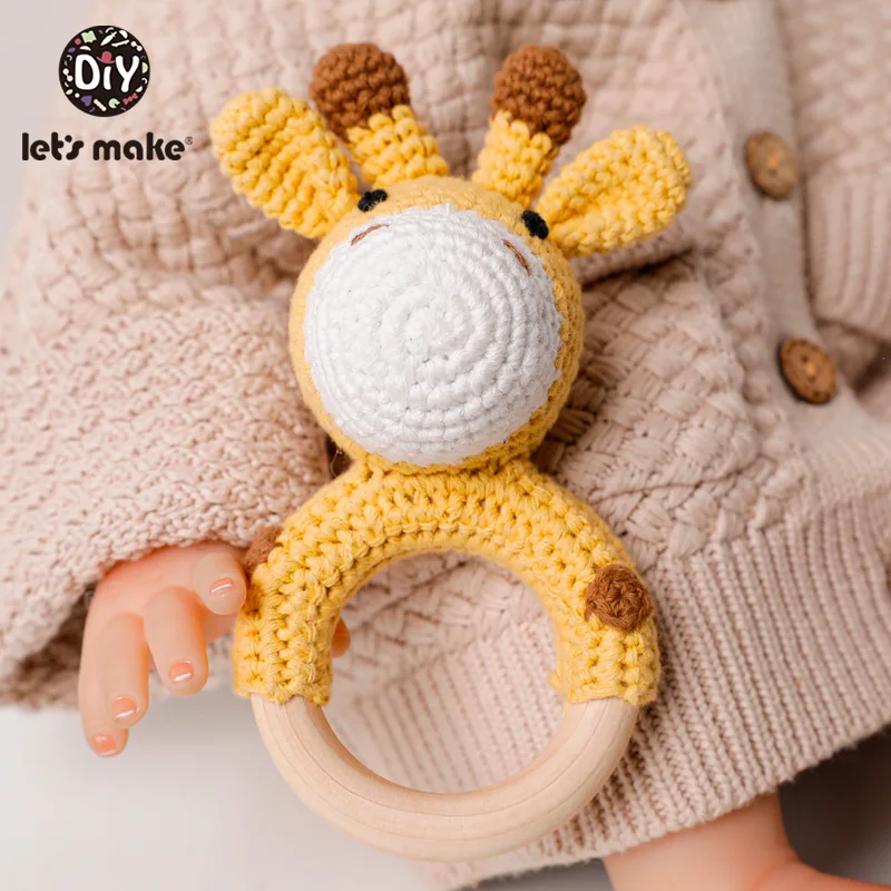 1 Móc Amigurumi Móc Bằng Voi Con Cú Lục Lạc Chuông Tùy Chỉnh Sơ Sinh Núm Vú Giả Kẹp Montessori Cho Bé Đồ Chơi Giáo Dục Cho Bé Lục Lạc Sản Phẩm