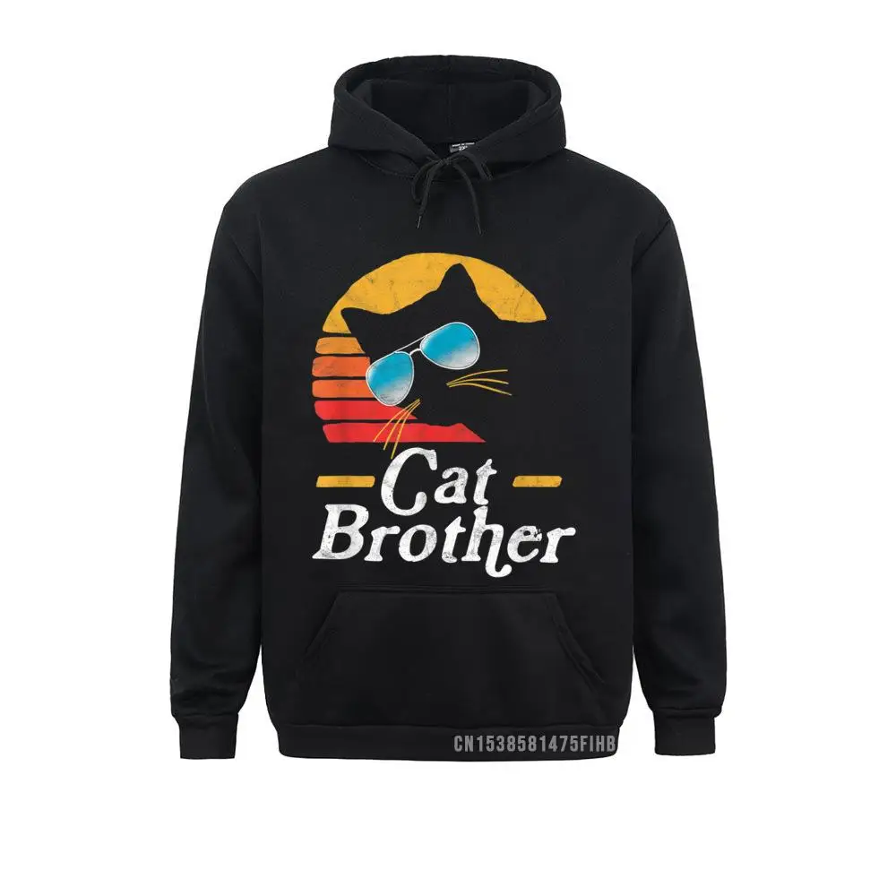 

Cat Brother Vintage Eighties Style Sun Cat Retro Sunglasses Hoodie Unique Mens Hoodies Leisure Hip Hop Sweatshirts