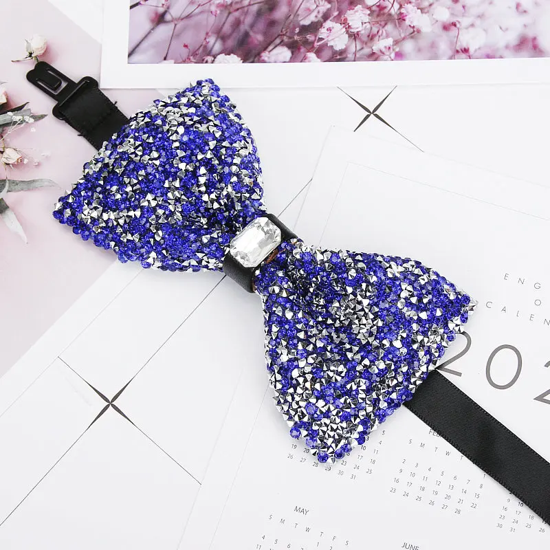 Diamond Black Red Bow Tie Men For Rhinestone Collar Men Bowtie Crystal Chaton Super Cool Luxury Wedding Party Bow ties Butterfly