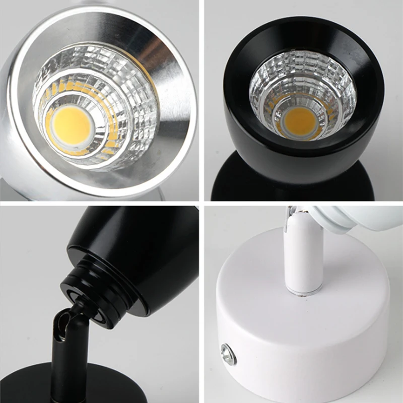 Imagem -05 - Lâmpadas de Parede Led Regulável 360 ° Rotativa Dobrável Cob Luzes de Ponto 5w 7w 10w Downlights de Teto Iluminação de Parede de Fundo Ac85 Ac85 265v