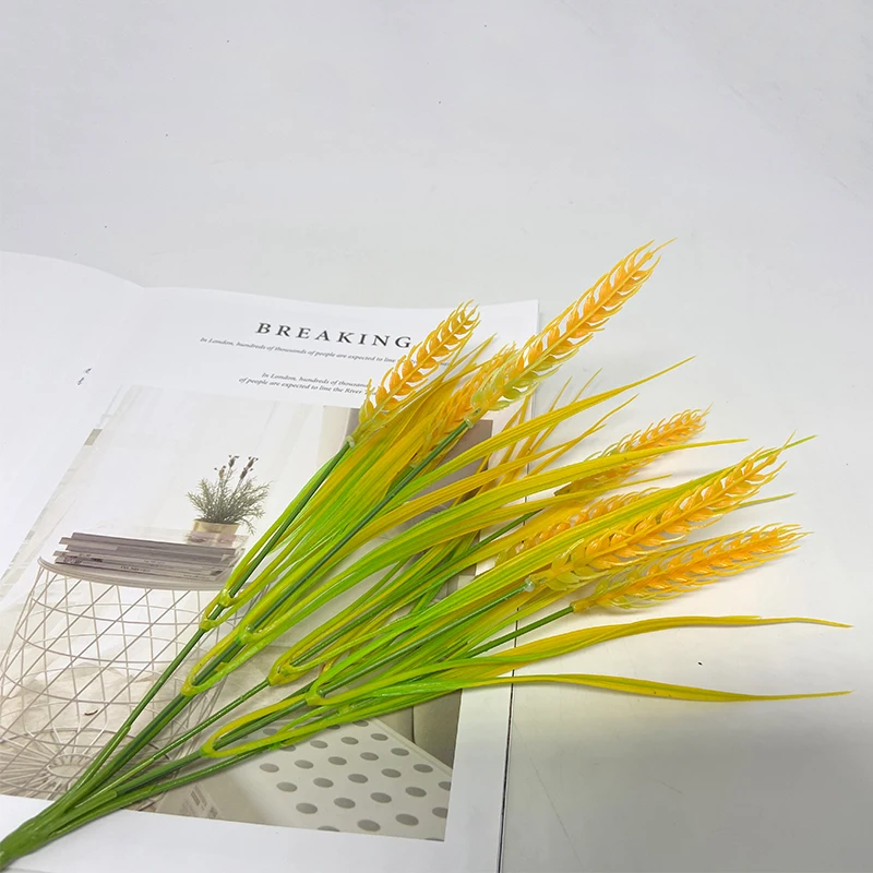 Artificial Wheat Spike Flower, Rice Bouquet, Wheat Straw Plastic Wheat Grain, Home Garden Party, Wedding Decoration