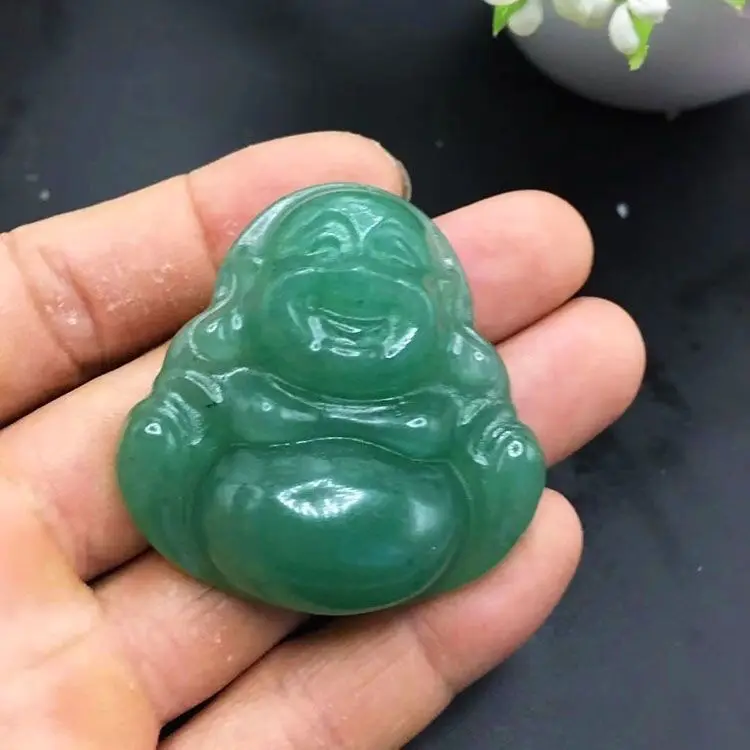 Genuine High Quality Natural DongLing Jade Green Necklace Exquisite Pendants Jewelry Accessories Lucky Gift Maitreya Buddha