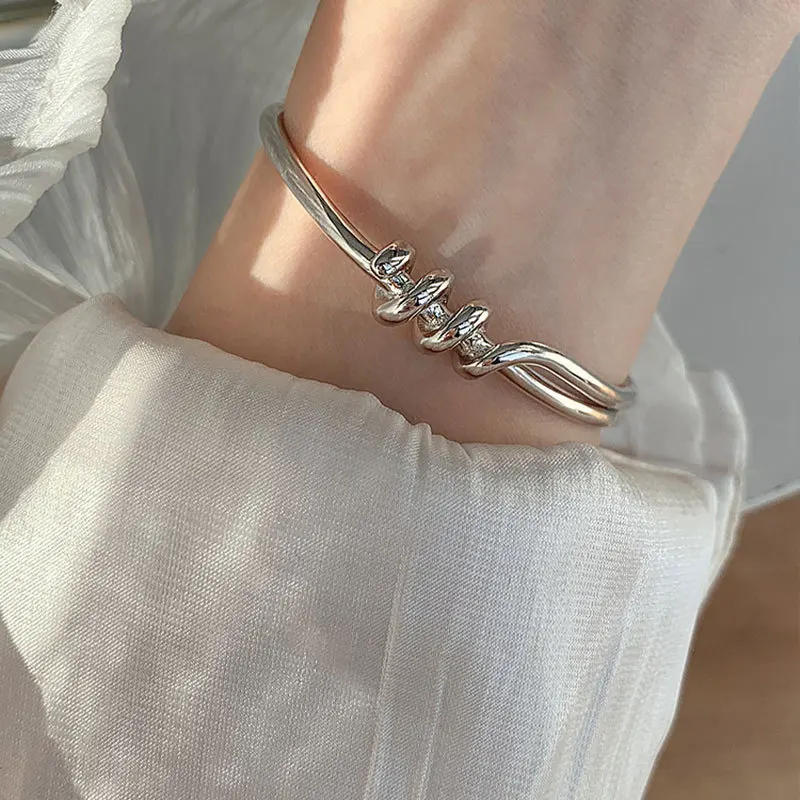 LIVVY Minimalist Cross Winding Bracelet Female Cute Temperament Fashion Simple Open Girlfriend Birthday Gifts