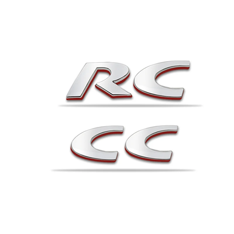 3D Car Sticker RC Logo Metal Emblem Badge Decals For CC 308 306 106 206 205 208 307 3008 207 508 2008 5008 Car Styling