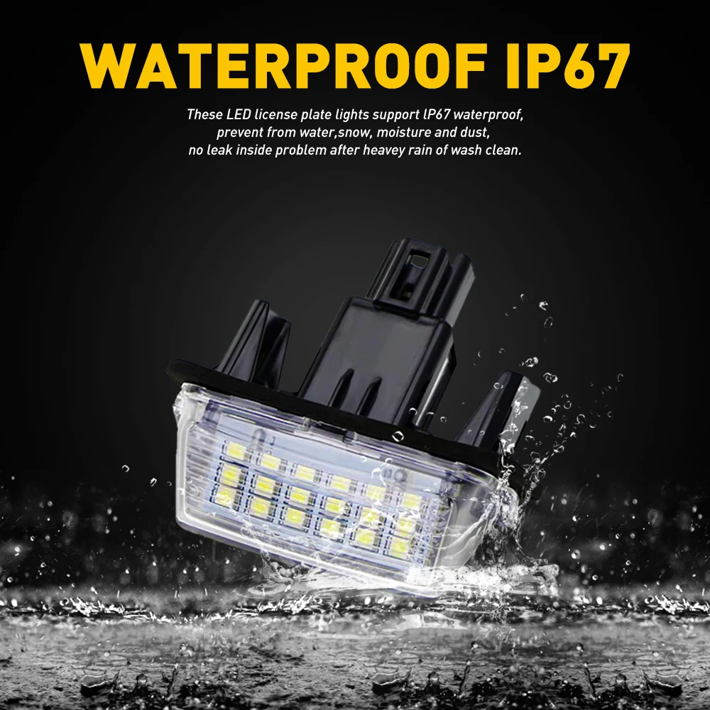 2Pcs Canbus LED Number License Plate Light for Toyota Camry 2017 2016 2015 2014 2013 2012 2011 2010 2009 2008 2007 2006-2002 view 5