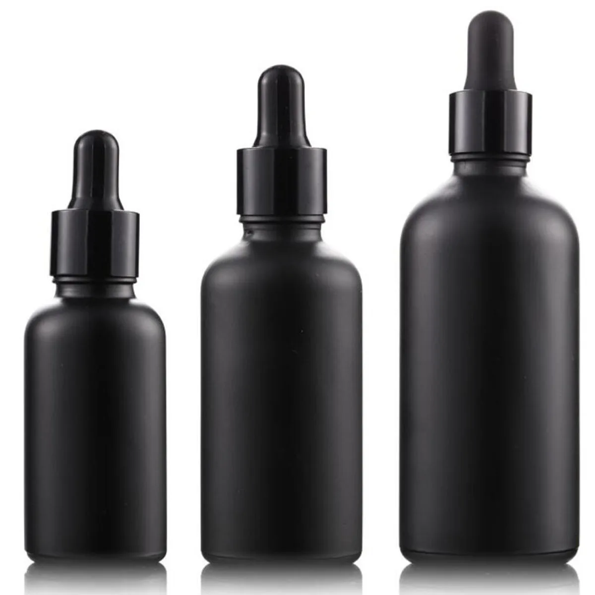 10X Frosted Black Glass Dropper Bottle Essential Oils 5ml to 100ML Matte Glass Dripper Portable Refillable Travel Bottle