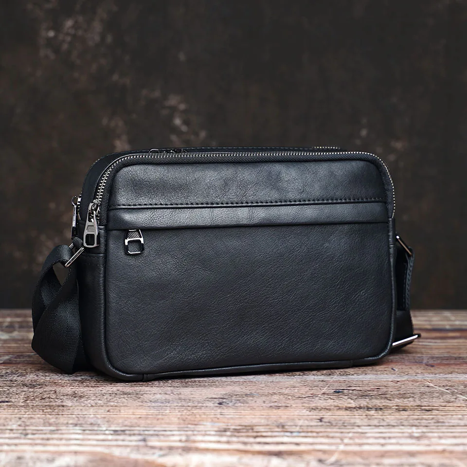 NUPUGOO Casual männer Schulter Tasche Aus Echtem Leder Klassische Umhängetasche Einfache Crossbody Hohe Qualität Leder Für 9,7 Zoll iPad – Detail 6