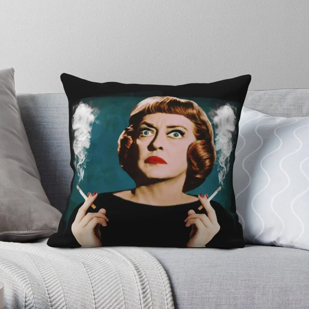 

Bette Smoking Pillowcase Polyester Linen Velvet Zip Decor Pillow Case Sofa Cushion Case