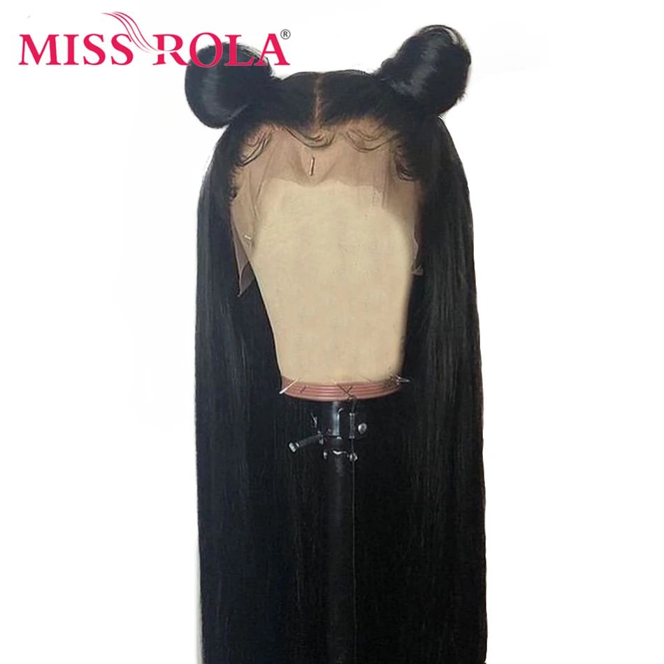 Miss Rola Wig Rambut Lurus Brasil 360 Wig Renda Depan Rambut Manusia Wig Pra Pencabutan Wig Remy Wig Depan Warna Alami