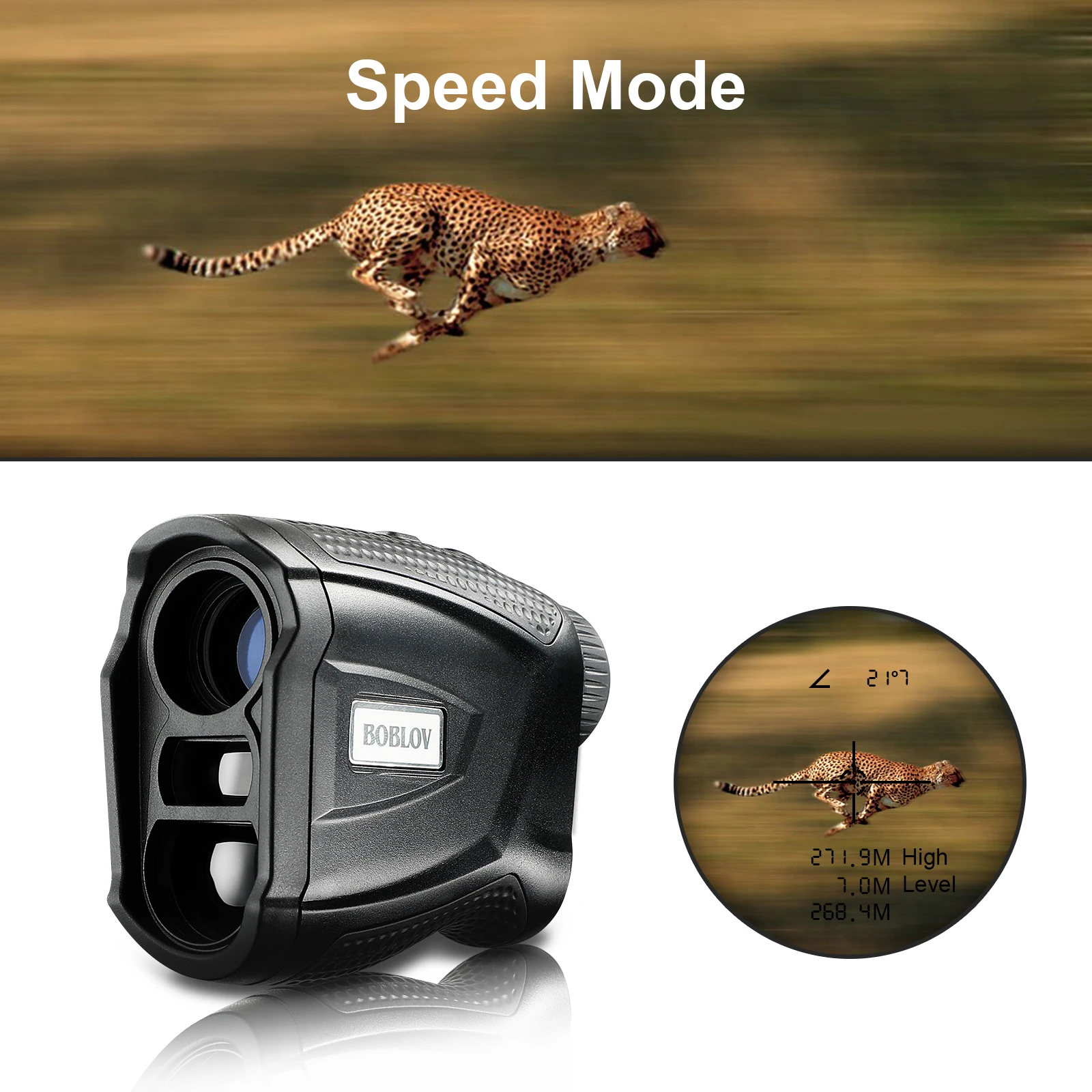 BOBLOV 3M02 600M 6X Golf Laser Rangefinder Telescope Ranging Vibration Flag Locking Speed Meter Magnetic for Sport, Hunting