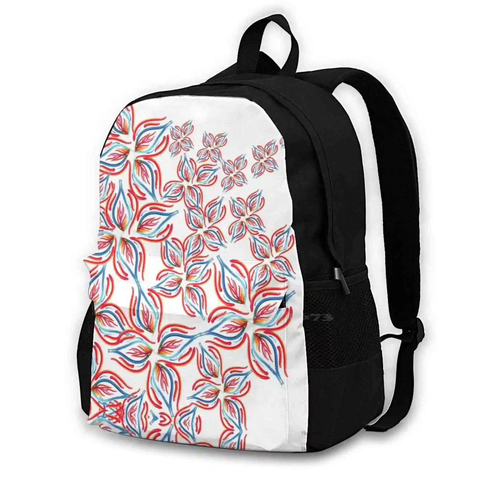

Simple Floral Pattern Teen College Student Backpack Laptop Travel Bags Floral Flower Hibiscus Bloom Tropical Pattern Patterns