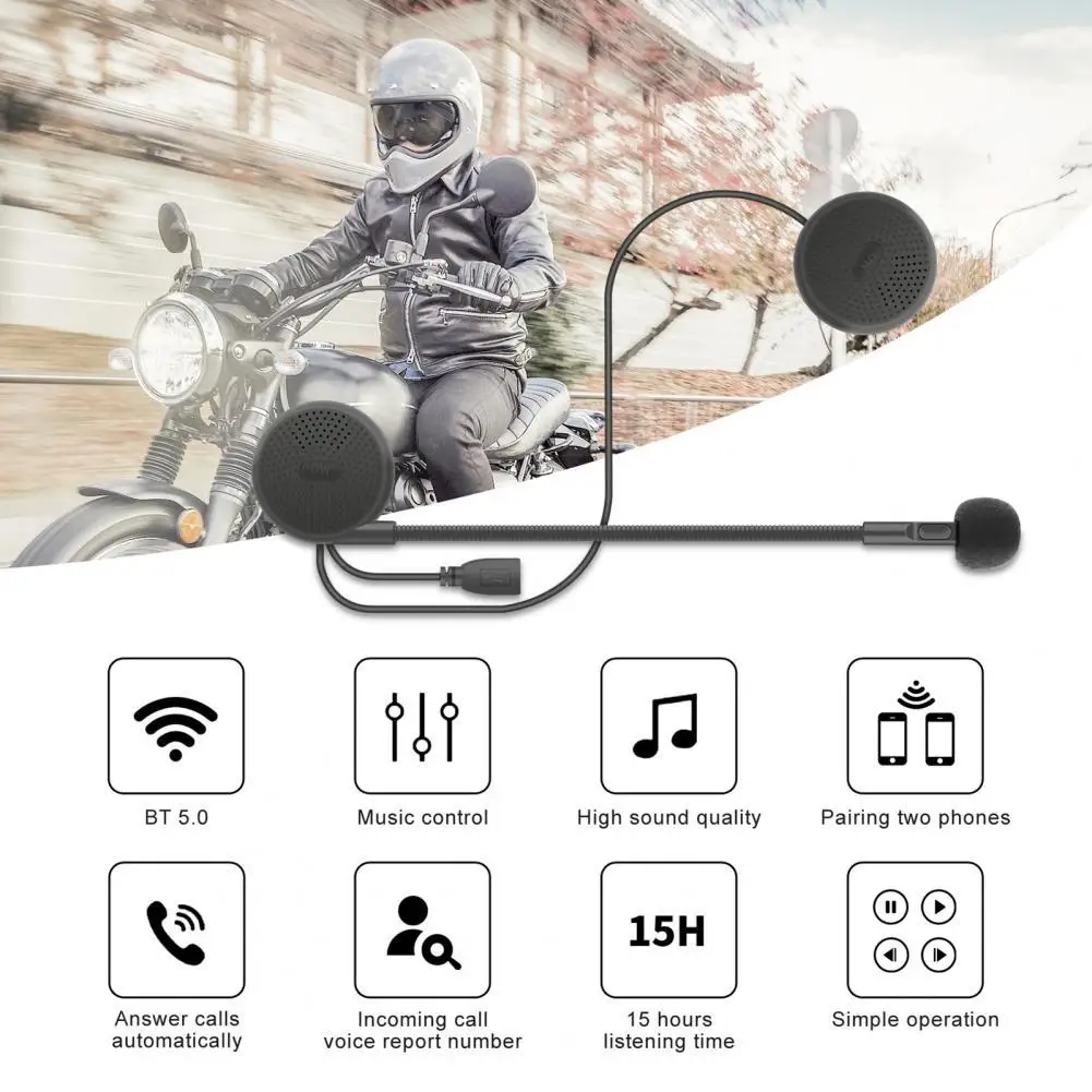 

Black Practical High Durability Motorcycle Helmet Headset Multi-scene for Skiing