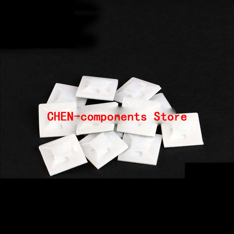 

100PCS HS-101 Medium Selfadhesive Cable Tie Fixing Base Cable Fixing Base Adhesive Fixing Base Suction Cup Cable Tie Positioning