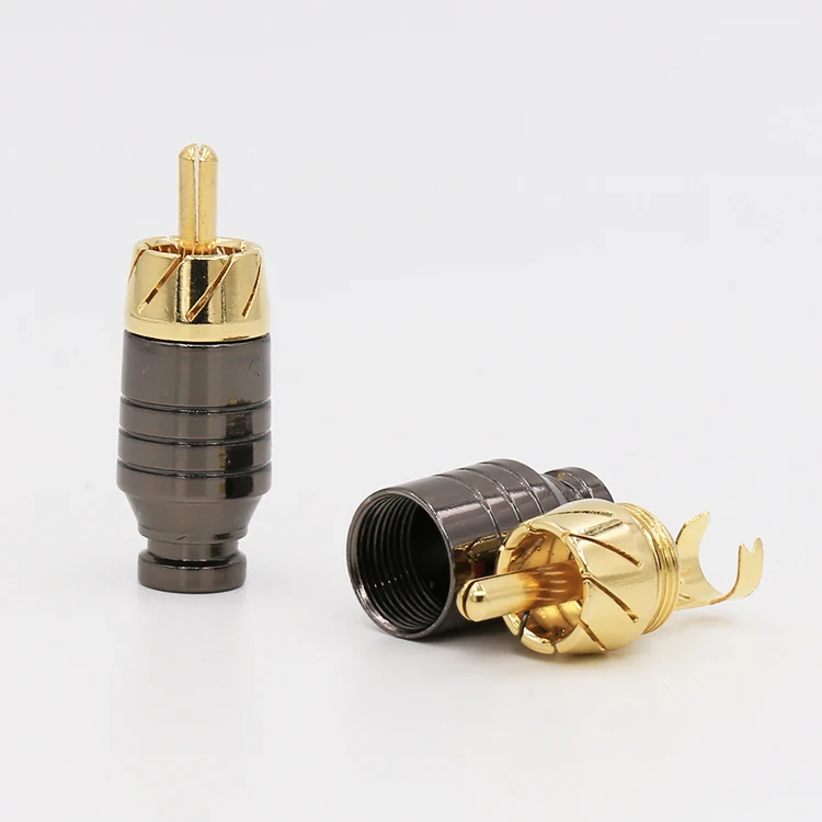 VR015G Pailiccs Copper RCA Plug Gold Plated Audio Video Adapter Connector