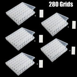 28/56/64/280 Grids Storage Box 5D DIY Diamond Painting Accessories Jewelry Box Embroidery Crystal Bead Organizer Case Container