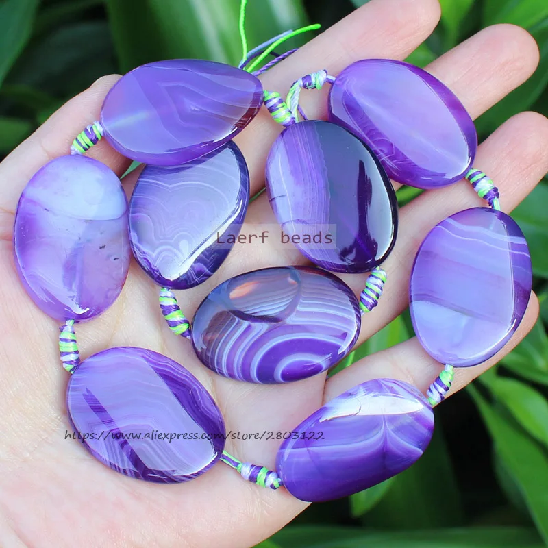 Natural Stripe Agate Nugget Oval Beads ,Many Color ,Gem For DIY Jewelry Making !We provide mixed wholesale for all items!