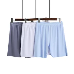 Sommer Eis Seide Schlaf Kurzen Hosen Herren Nachtwäsche Casual Shorts Männer Schlafen Shorts Lose Dünne Bequeme Elastische Schlaf Bottoms