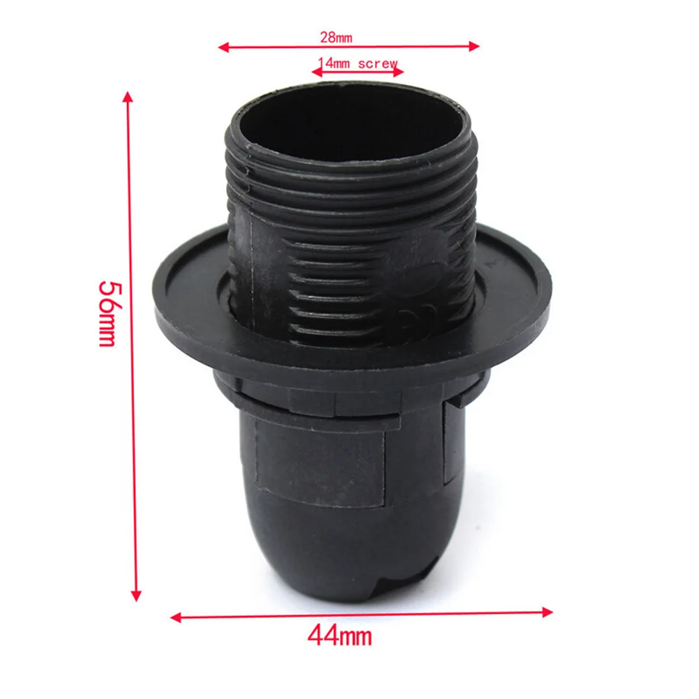 Mini Edisons Screw SES Practical E14 Base Light Bulb Lamp Holder Pendant Socket Lampshade Ring 250V 2A Black/White