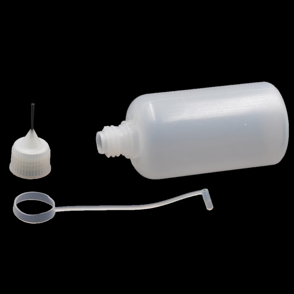 Flacone contagocce in plastica da 5 pezzi 15ml/20ml/30ml/50ml con tappo a prova di bambino punta dell'ago lunga e sottile flacone liquido vuoto da 100ml