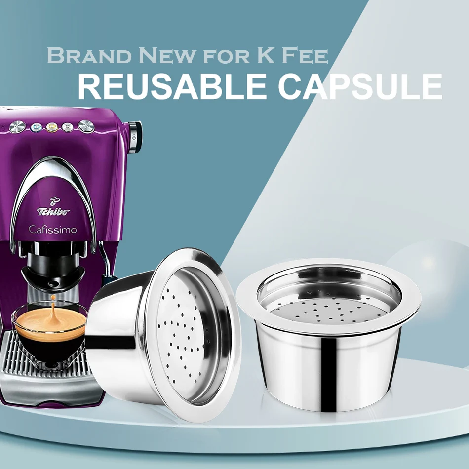 Reusable Refill Coffee Capsule for Tchibo Cafissimo & K fee ALDI Expressi coffee Maker Machine Stainless Steel Metal Filter Pod