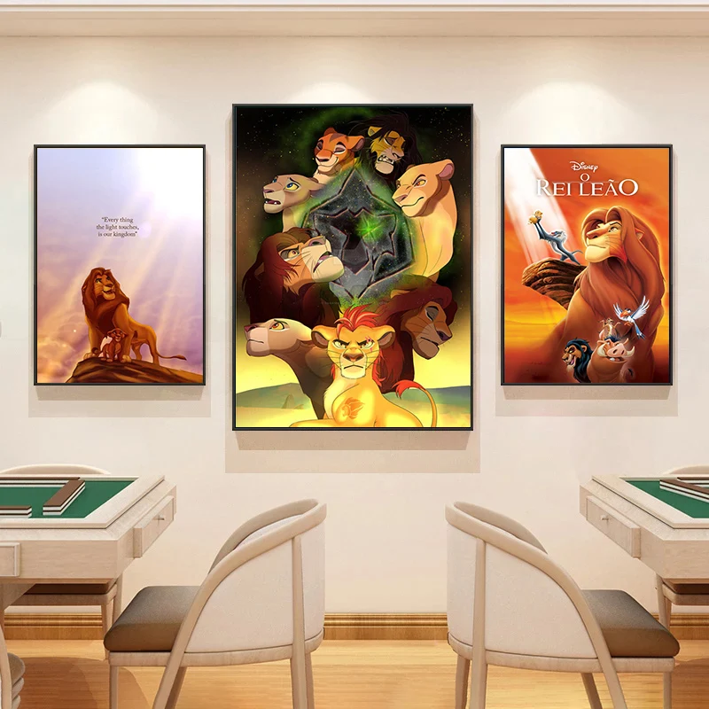 Disney Animation Lion King Simba Canvas Painting Posters and Prints Cuadros Wall Art Picture for Home Children's Room Wall Decor