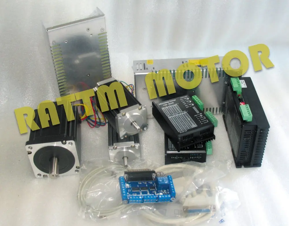 

3 Axis NEMA23/34 425oz-in / 1230oz-in Dual shaft stepper motor& CW5045 /CW8060 Driver 4.5A / 6A 50V/80V/DC CNC Controller Kit