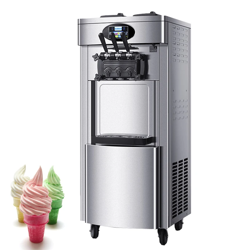 

Soft Ice Cream Machine For Small Business Ice Cream Makers Vertical Stainless Steel Ice Cream Machine Vending 2200W