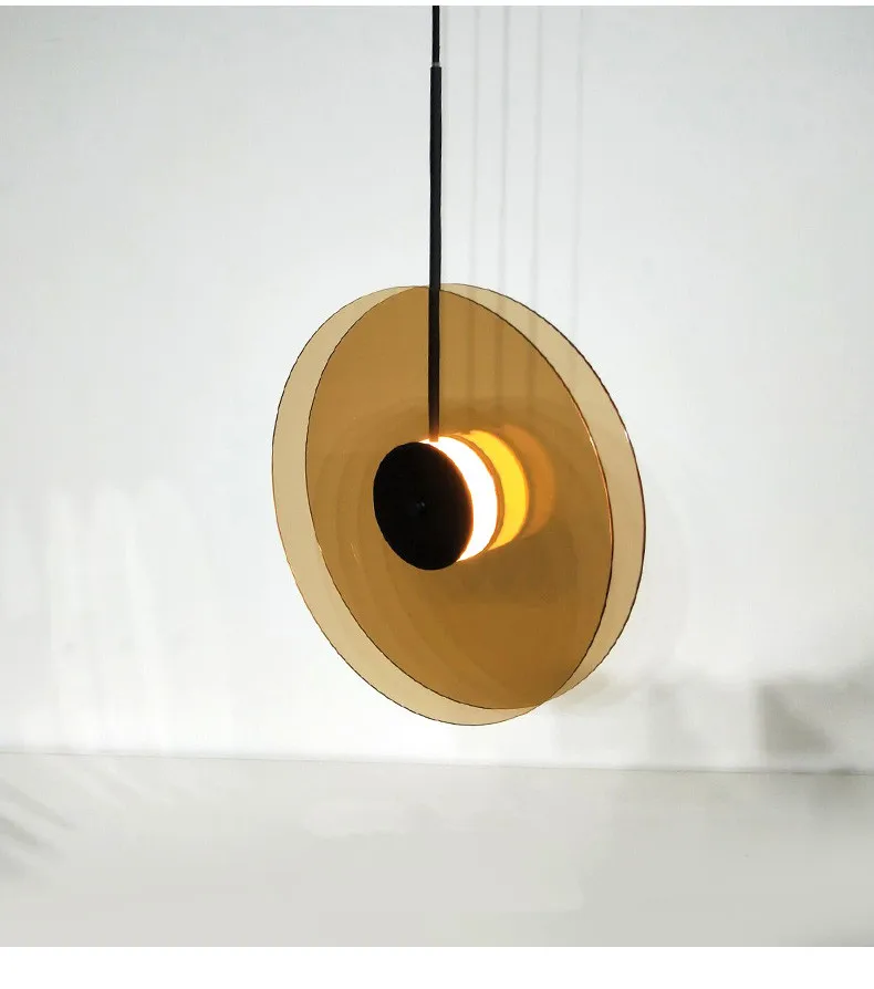 Postmoderne ronde hanglamp luxe creatieve glazen lamp design Eclipse hanglamp restaurantdecoratie loftlamp