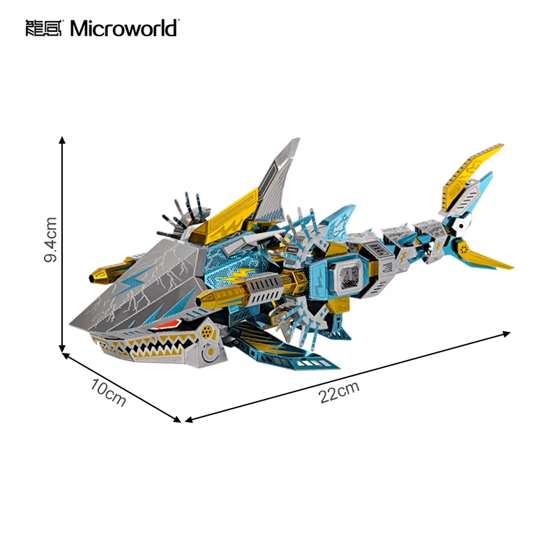 Microworld 3D Metal Puzzle Figure Toy Deep Sea Shark model kits Puzzle 3D Model kits Education Gift Toys For Children