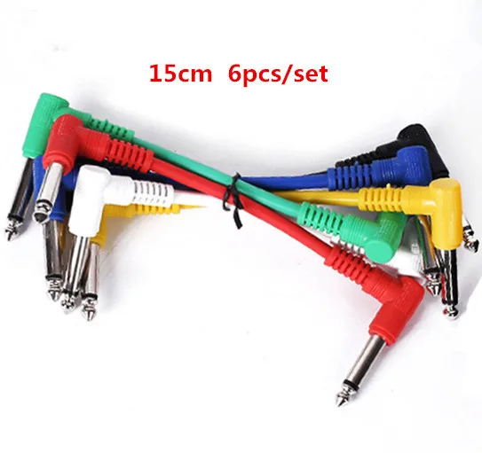 6 stücke gitarre pedal kabel Elektrische Gitarre Effekt Pedal Patch Kabel Kabel Geräuscharm Abgeschirmte Audio Kabel Führt 1/4 Rechten winkel Patch – Detail 9