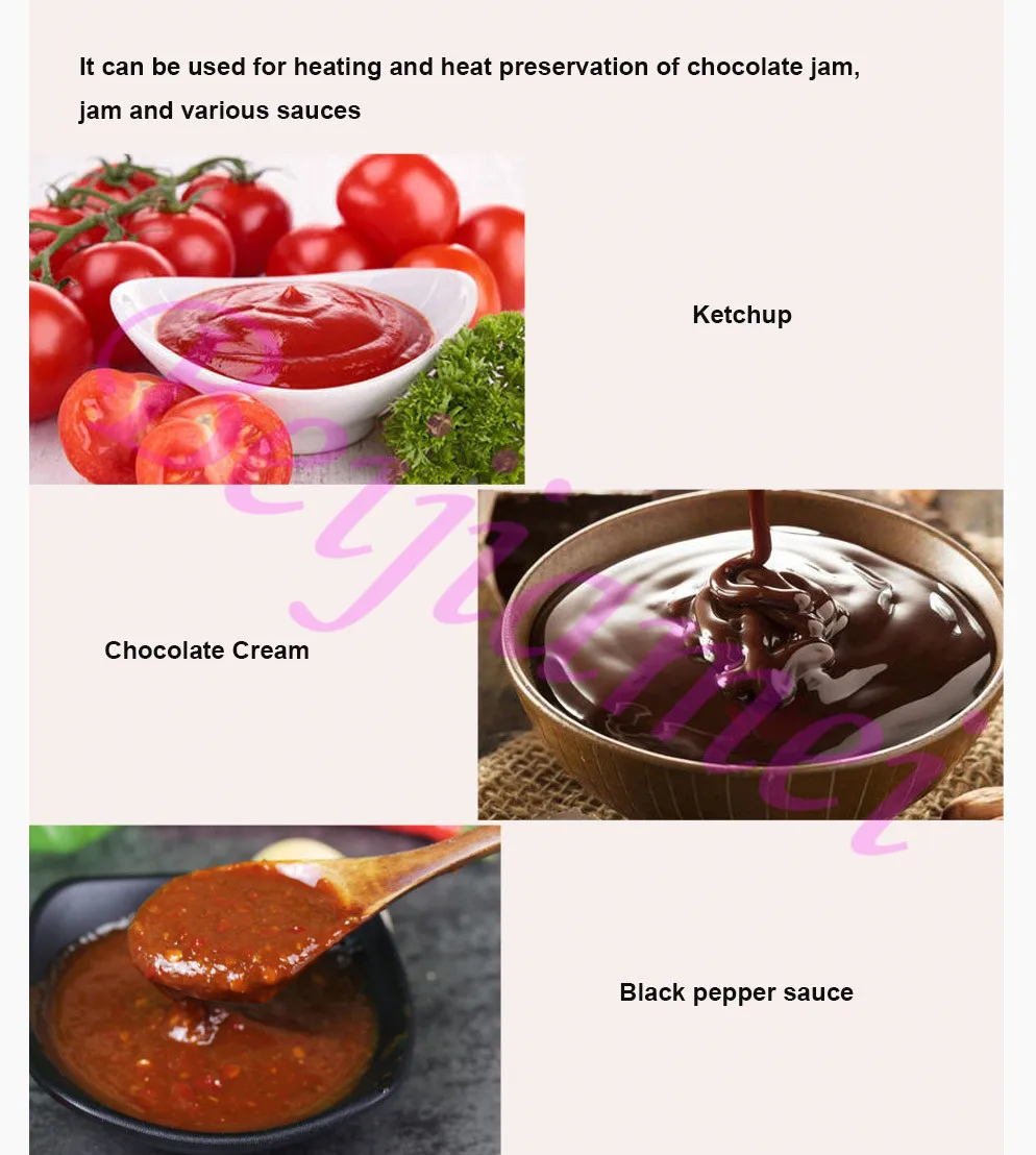 Elektrische Marmelade Heizung Füllstoff Erhaltung Edelstahl Kommerziellen Sauce Wärmer Schokolade Erwärmung Maschine