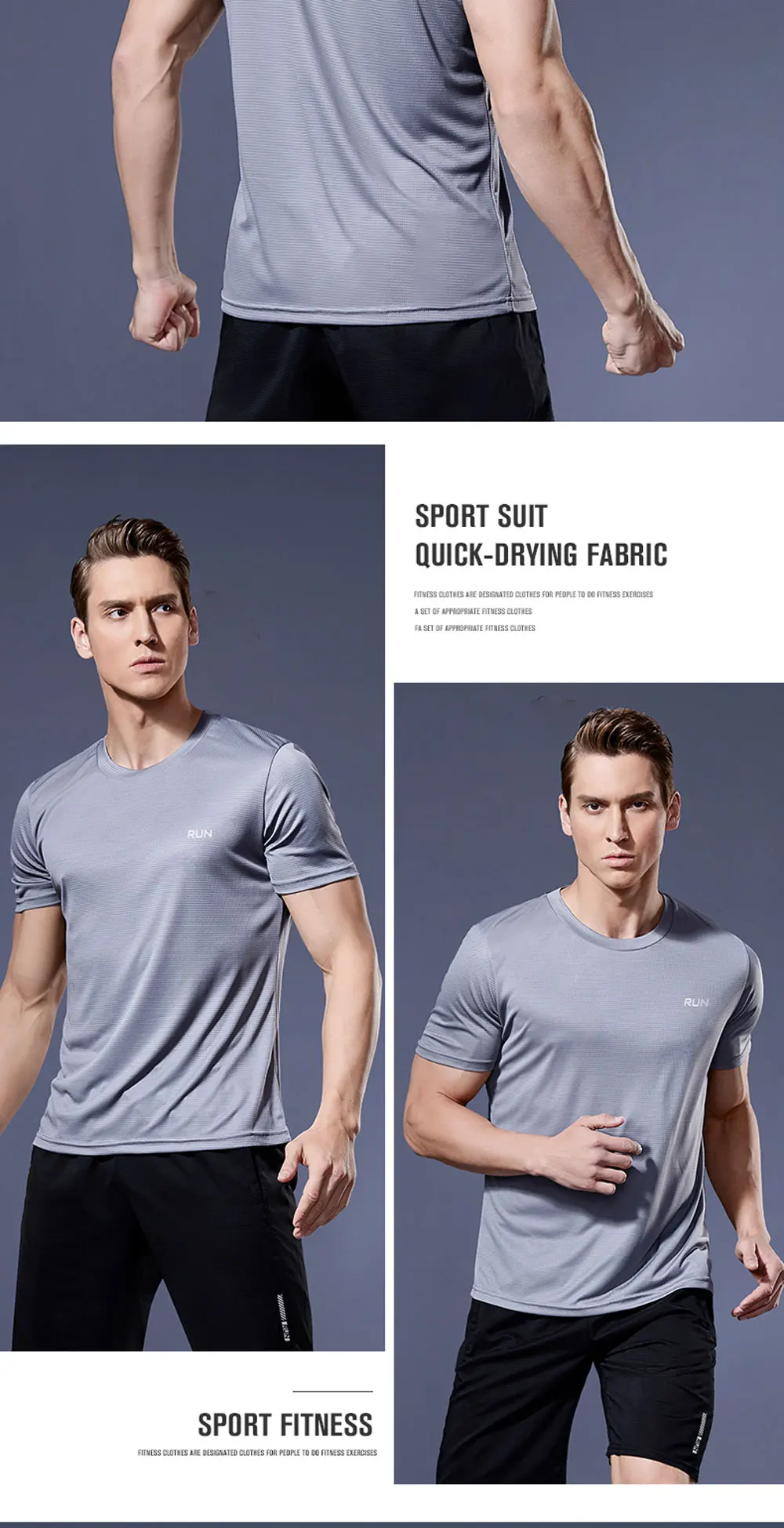 Sommer-T-Shirt für Herren, lässige weiße T-Shirts, kurzärmeliges Oberteil, atmungsaktive T-Shirts, schnelltrocknendes Fitness-Shirt, Fußballtrikot, Herrenbekleidung – Detail 11