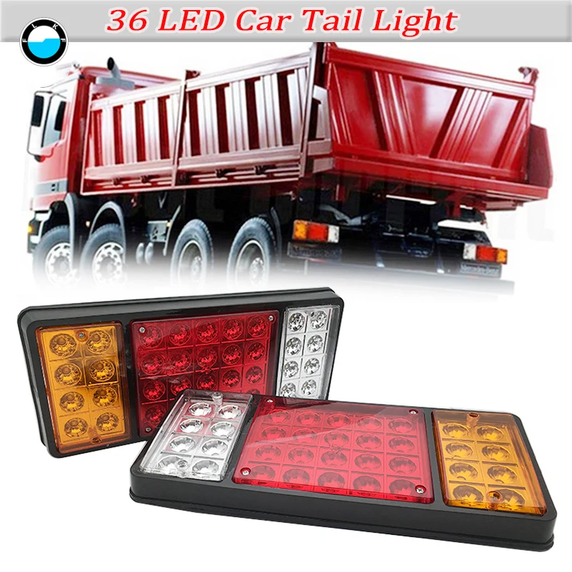 2Pcs Waterproof Car 8  19 20 30 46 72LED Tail Light Rear Lamps Pair Boat Trailer 12V/24V Rear Parts For Trailer Truck Car Lighti