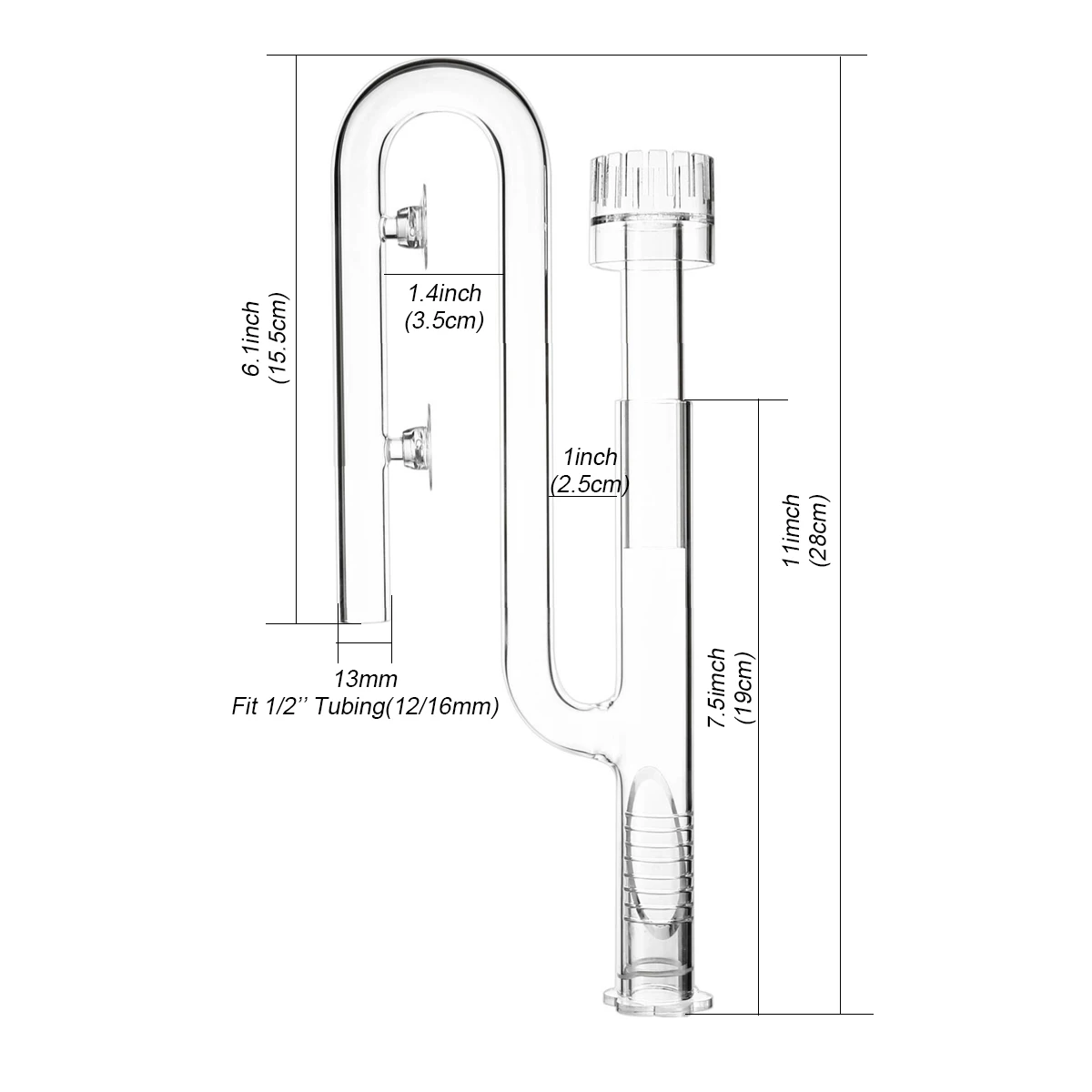 Aquarium Skimmer Glass Lily Pipe Spin Surface Inflow and Outflow 13/17mm Water Plant Tank Filter ADA Quality Fish Tank Filter