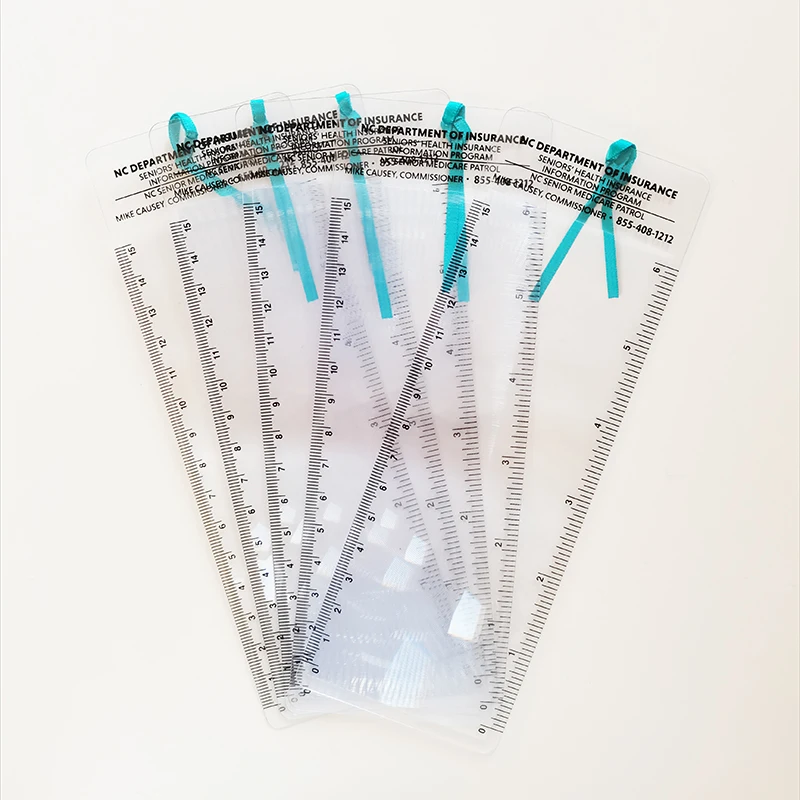 5Pcs 3X Lens Fresnel Magnifier Bookmarks& Ruler Reading Tools Ultra-thin Portable Fresnel Magnifier 188X65MM/7.4''x2.6''