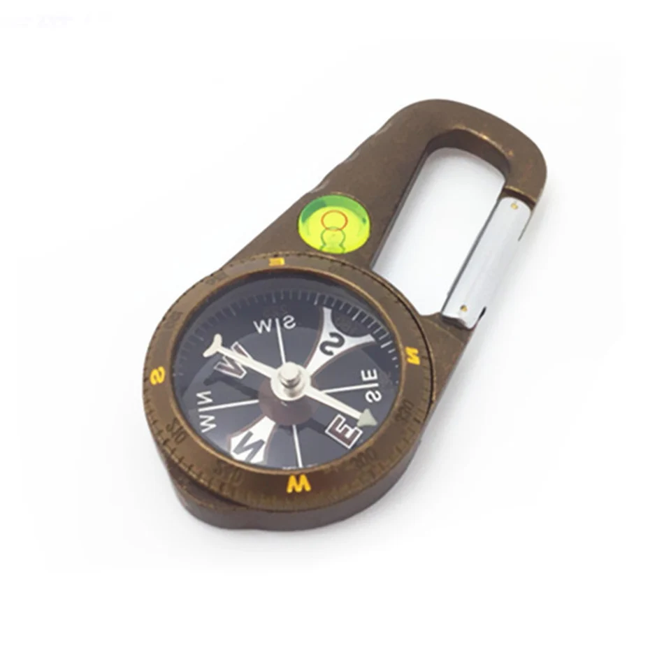 T4386 Compass Carabiner Vintage Compass Bronze Zinc Alloy With Spirit Level Aluminum With Spirit Level