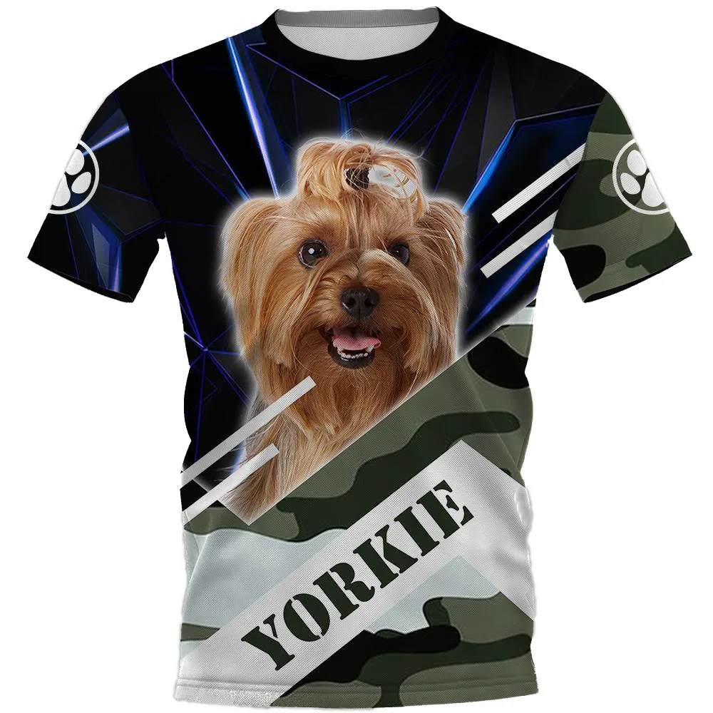 HX Animals T-shirt 3D Graphic Animals Camouflage Dogs Malinois T-shirts Fashion Funny Pullovers Casual Tops Men Clothing