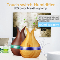 300ml Humidifier Electric Aroma Air Diffuser Wood Ultrasonic USB Humidifier Essential Oil Aromatherapy Cool Mist Maker For Home