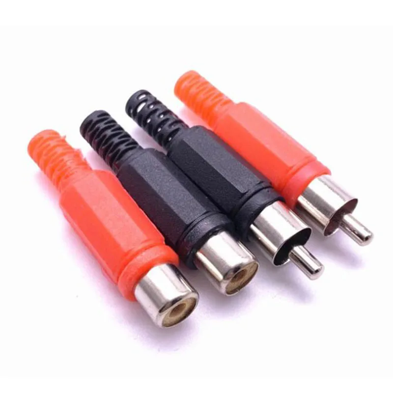 RCA Plastic Male Female Jack Connector Adapter Solder Audio Video AV Plug Handle Plugs Channel Dual Welding Tool DIY