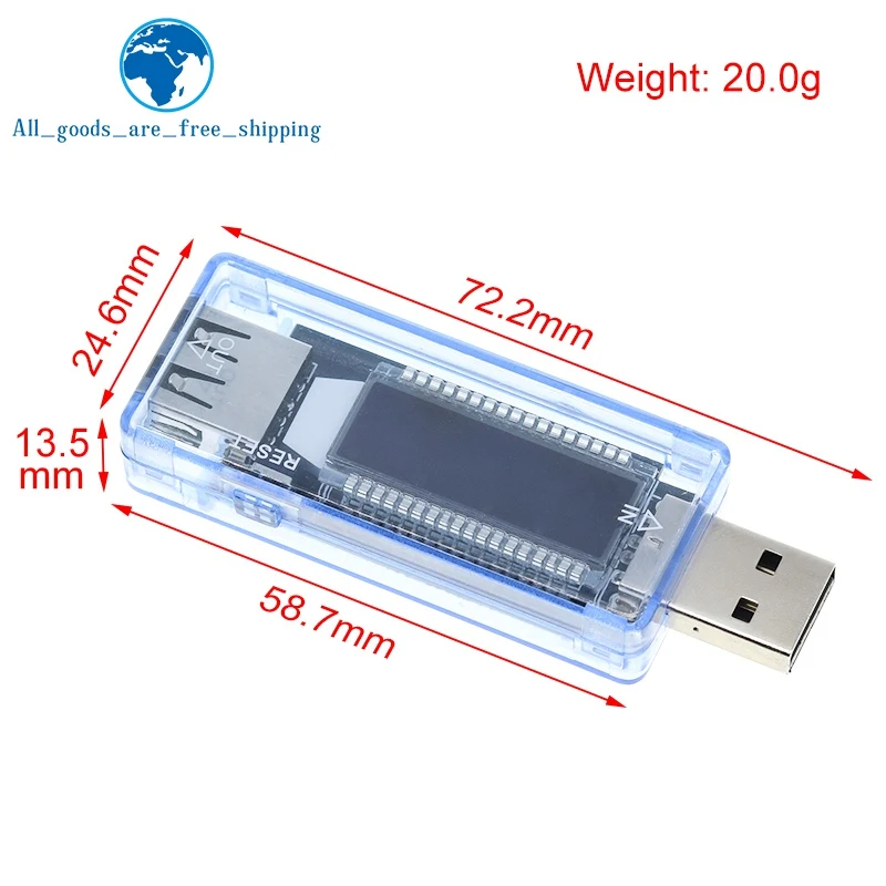 USB Current Voltage Capacity Tester Volt Current Voltage Detect Charger Capacity Tester Meter Mobile Power Detector Battery Test