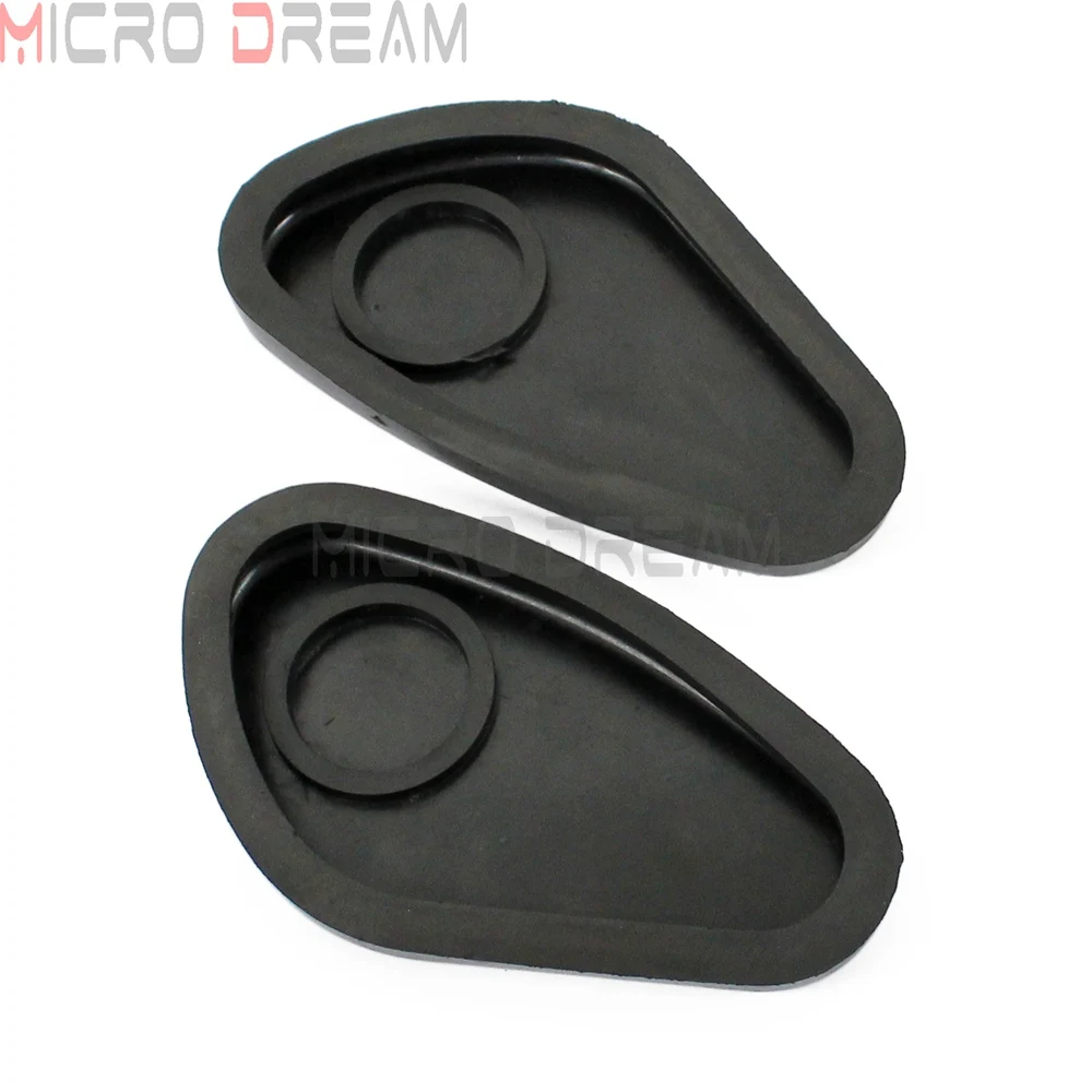 2X Black Motorcycle Rubber Gas Fuel Tanks Traction Side Cover Pads For Zündapp DB DS DBK KS KS750 M72 R66 R71 Dnepr Ural Sidecar