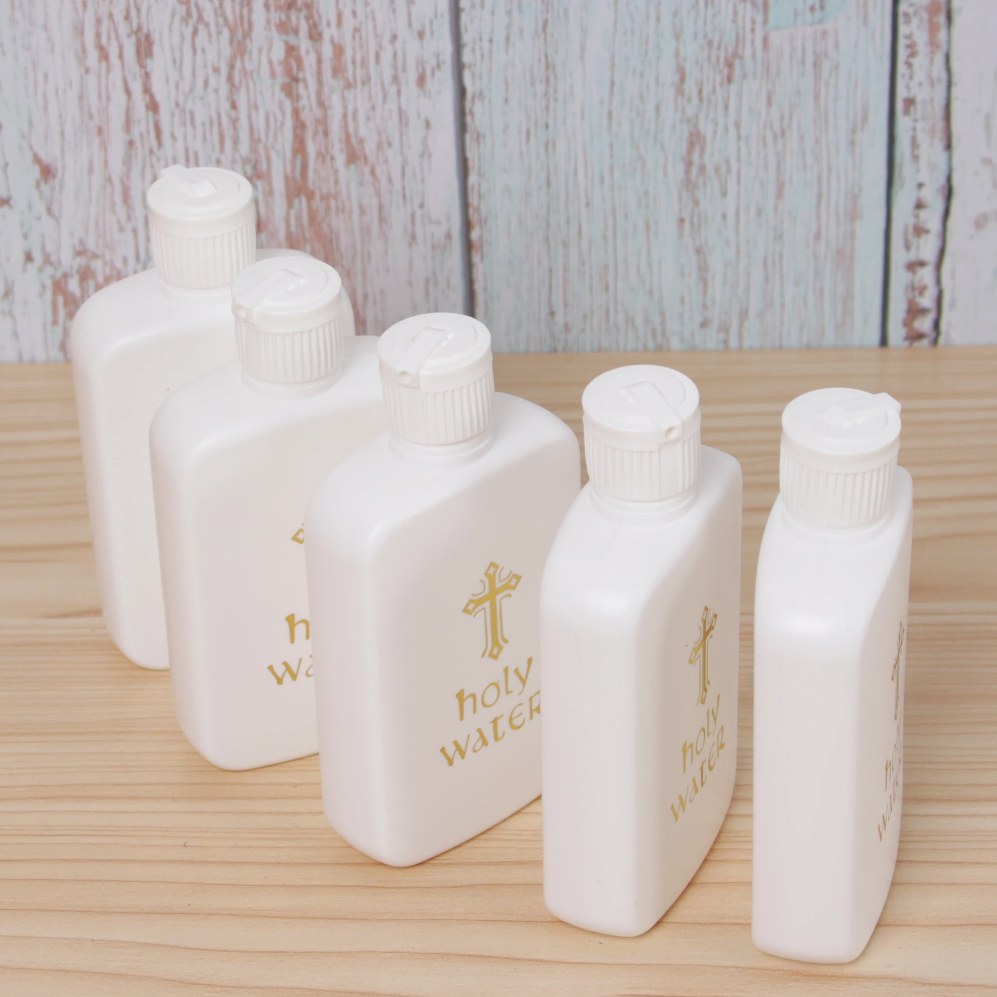 5 pçs 60/100ml garrafas de água benta recarregáveis ouro cruz recipiente de água benta com tampa de parafuso christian easter church suprimentos